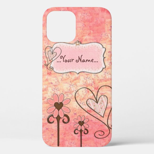 Funda De Case-Mate Para iPhone Bonito en nombre PERSONALIZADO rosa (Reverso )