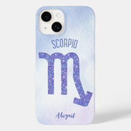 Funda Para iPhone 14 De Case-Mate Bonito Escorpio Rótulo de Astrología Púrpura Perso