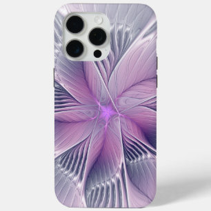 Funda Para iPhone 15 Pro Max Bonito Flor Rosa Moderna Resumen Arte Fractal