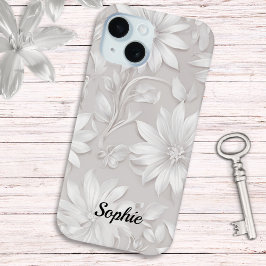Funda Para iPhone 15 Bonito Floral Pattered Moda Natural Elegante