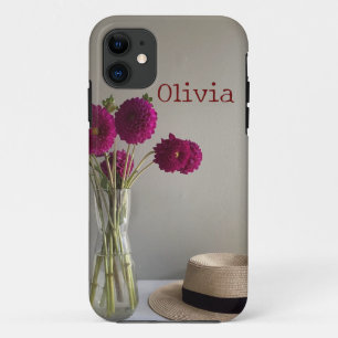 Funda Para iPhone 11 Bonito Foto original de Dahlia +Nombre personaliza
