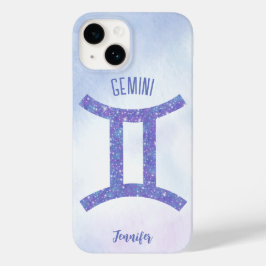Funda Para iPhone 14 De Case-Mate Bonito Gemini Astrología Rótulo Púrpura Personaliz