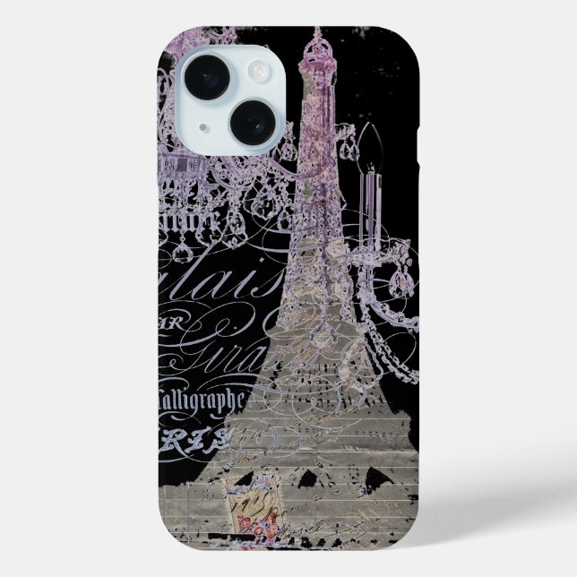 Funda De Case-Mate Para iPhone bonito girly moda i love paris eiffel tower (Reverso )