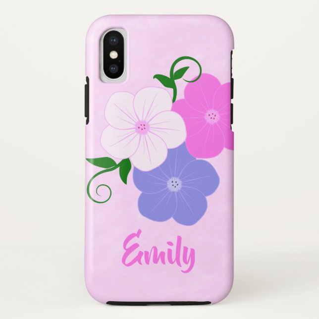 Funda De Case-Mate Para iPhone Bonito Ilustracion floral (Reverso)