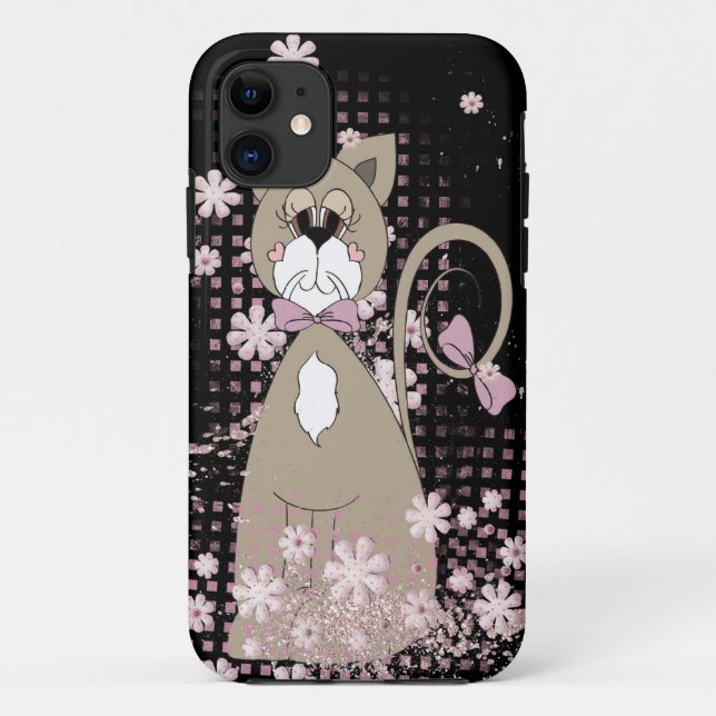 Funda De Case-Mate Para iPhone Bonito Kitty en las margaritas (Reverso)