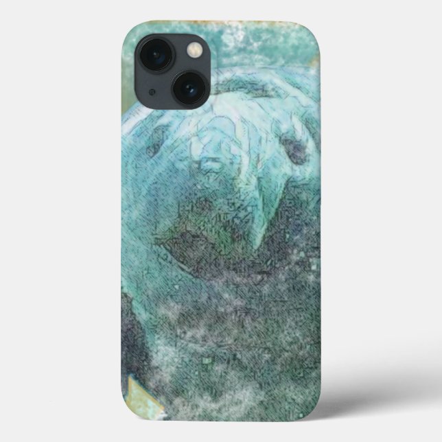 Funda De Case-Mate Para iPhone Bonito Manatee Art (Reverso)