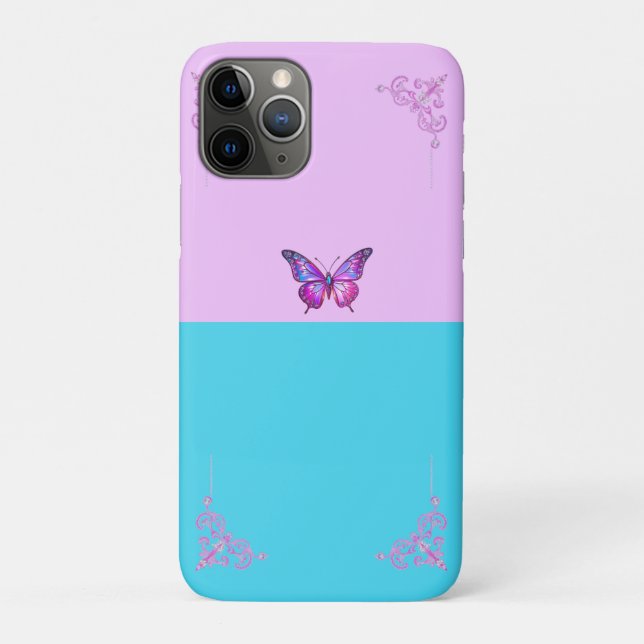Funda De Case-Mate Para iPhone Bonito Mariposa Púrpura Pastels iPhone 11 Pro Fund (Reverso)