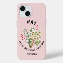 Funda Para iPhone 15 Bonito MAY Nacimiento Mes Nombre personalizado de 
