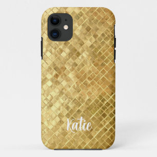 Funda Para iPhone 11 Bonito moderna Faux Gold Nombre personalizado