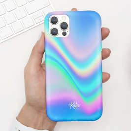 Funda Para iPhone 11 Bonito Moderno Faux Iriending con nombre