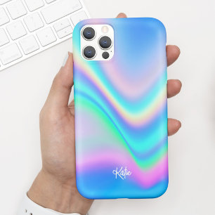 Funda Para iPhone 11 Bonito Moderno Faux Iriending con nombre