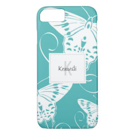 Funda Para iPhone 8/7 Bonito Monograma Butterflies Art