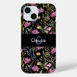Funda Para iPhone 15 Bonito Monogramada Flores Flores Florales Moda Ele