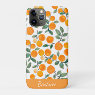Funda Para iPhone 11 Pro Bonito Naranja de acuarela Citrus Personalizado