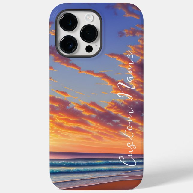 Funda De Case-Mate Para iPhone Bonito océano azul turquesa Sunset (Reverso )