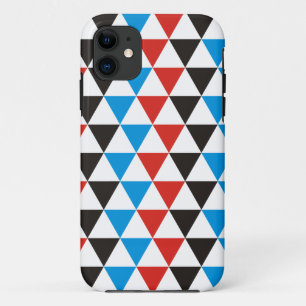 Funda Para iPhone 11 Bonito Patrón de triángulo azul rojo negro + tu id
