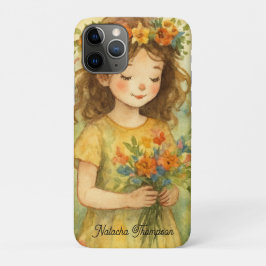 Funda Para iPhone 11 Pro bonito personalizado y retro acuarela a la moda