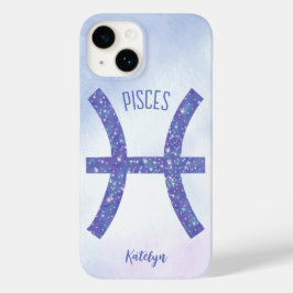 Funda Para iPhone 14 De Case-Mate Bonito Pisces Rótulo Astrología Púrpura Personaliz