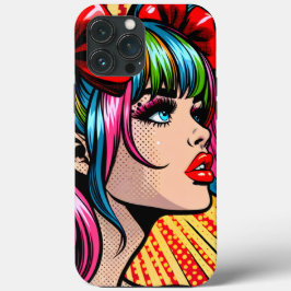 Funda Para iPhone 13 Pro Max Bonito Pop Art Comic Chica Colorful Ai Art
