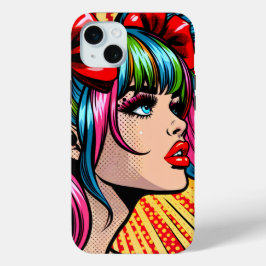 Funda Para iPhone 15 Mini Bonito Pop Art Comic Chica Colorful Ai Art