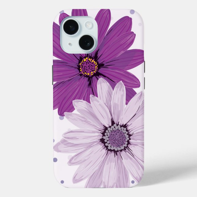 Funda De Case-Mate Para iPhone Bonito Purple Daisies | Personalizado Floral (Reverso )