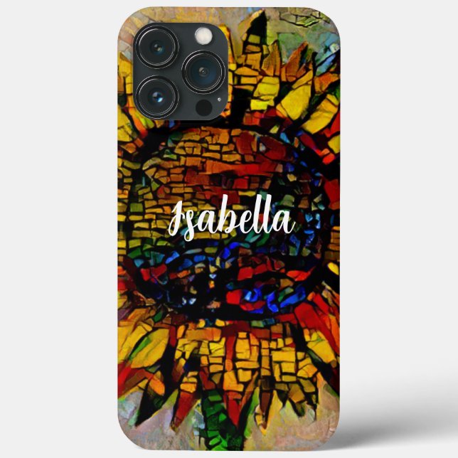 Funda De Case-Mate Para iPhone Bonito Resumen Pintura de girasol (Reverso )