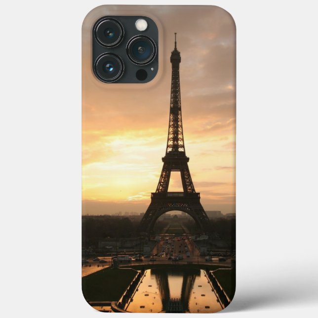 Funda De Case-Mate Para iPhone Bonito Romantic Sunset Eiffel Torre París Francia (Reverso )