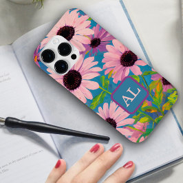 Funda Para iPhone 14 Pro Max De Case-Mate Bonito Rosa Daisies Aceite Pintado Monogramado