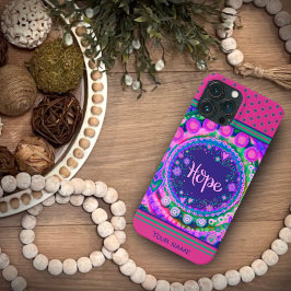 Funda Para iPhone 13 Pro Max Bonito Rosa Floral Hope No Nombre Inespiritividad