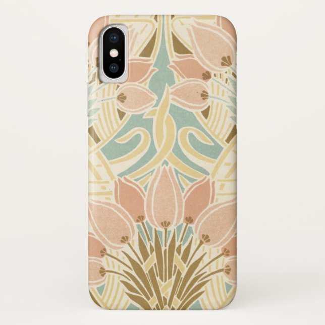 Funda De Case-Mate Para iPhone bonito tulipanes arte nuevo patrón floral (Reverso)
