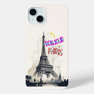Funda Para iPhone 15 Mini Bonjour Colorful Paris