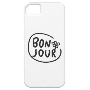 Funda Para iPhone SE/5/5s Bonjour Sencillo y moderno saludo francés floral