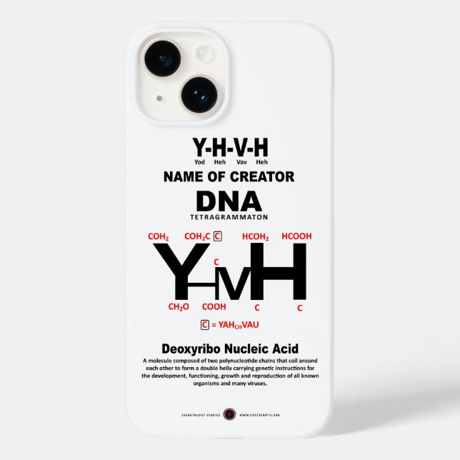 Funda De Case-Mate Para iPhone Bono químico YHVH-DNA (Reverso )