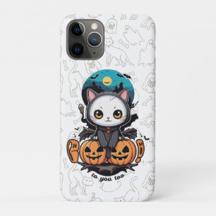 Funda Para iPhone 11 Pro Boo a ti también Alas y calabaza de gatos
