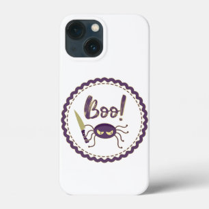 Funda Para iPhone 13 Mini Boo divertido personaje de araña de Halloween mano