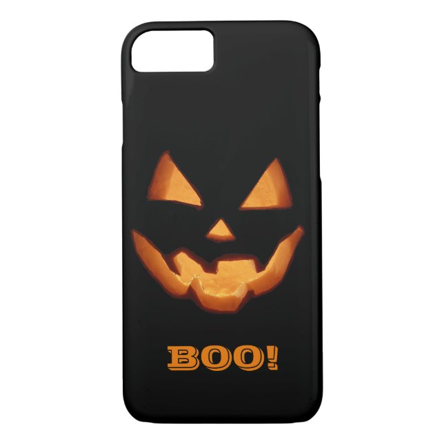 Funda De Case-Mate Para iPhone ¡BOO! La brillante cara de Jack O'Lantern Hallowee (Reverso)