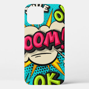 Funda Para iPhone 12 Boom burbuja de arte pop. Sonría, guau, pow, cool,