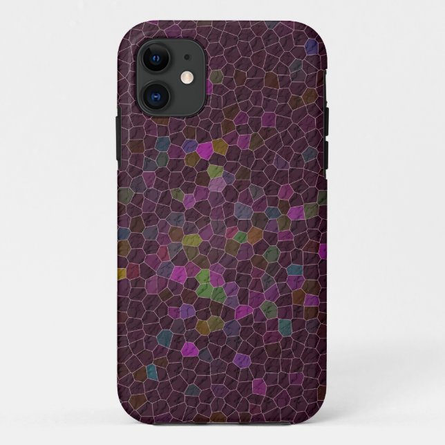 Funda De Case-Mate Para iPhone Bordado de baldosas de arándano boho étnico gráfic (Reverso)