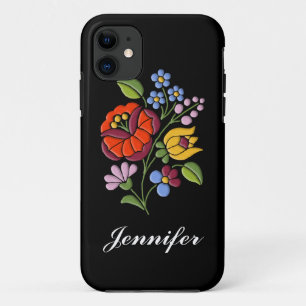 Funda Para iPhone 11 Bordado de Kalocsa - arte popular húngaro