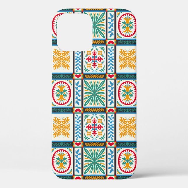 Funda De Case-Mate Para iPhone Bordado de mallica italiano: Floral mediterránea (Reverso )