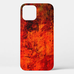 Funda Para iPhone 12 Borde de color rojo sucio, negro y pelado. Salón