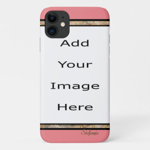 Funda Para iPhone 11 Borde de Gema Salmon y Oro
