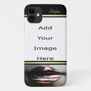 Funda Para iPhone 11 Borde de los labios de la bandera de los Estados U