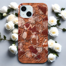 Funda Para iPhone 15 Borde de mariposas naranjas quemadas en boho moder
