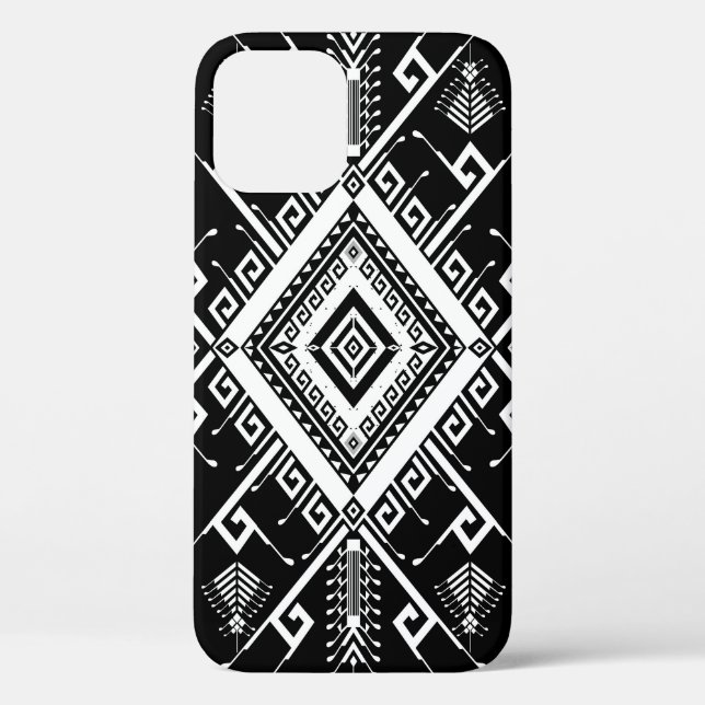 Funda De Case-Mate Para iPhone Borde étnico geométrico indio, abstracto. (Reverso )