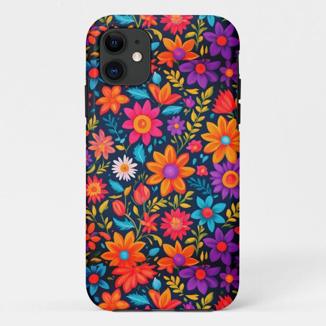 Funda De Case-Mate Para iPhone Borde floral (Reverso)