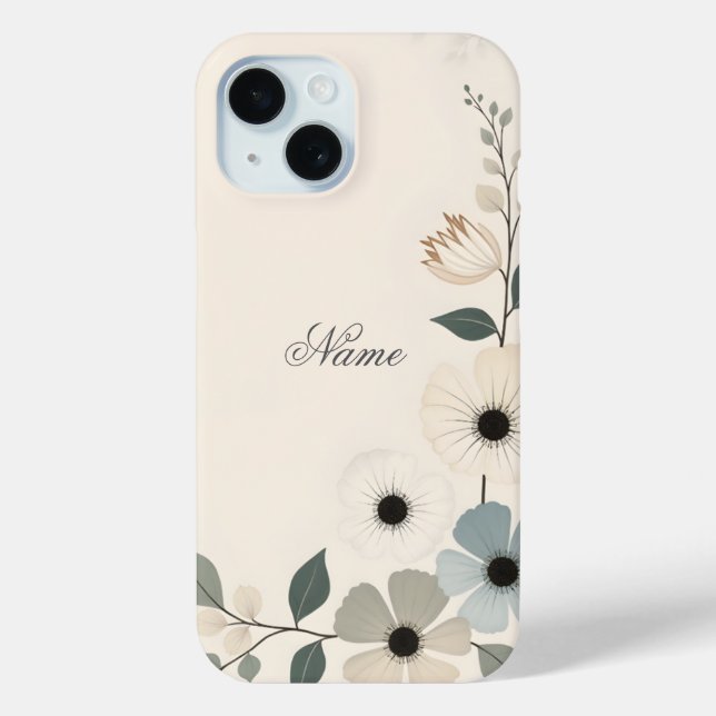 Funda De Case-Mate Para iPhone Borde floral personalizado (Reverso )
