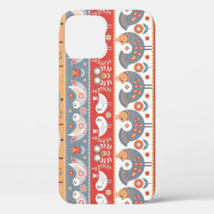 Funda Para iPhone 12 Bordes escandinavos: diseño textil vintage.