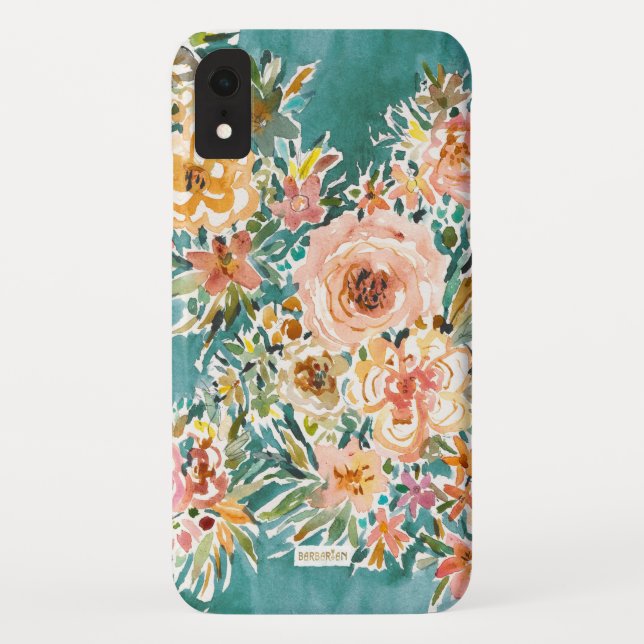 Funda De Case-Mate Para iPhone Borrachín de la EFERVESCENCIA floral (Reverso)