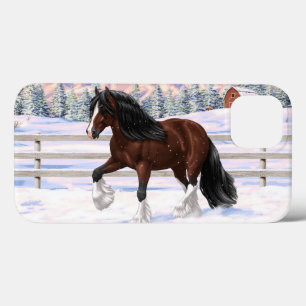 Funda Para iPhone 13 Borrador De Caballo En Nieve De La Gitana De La Ba